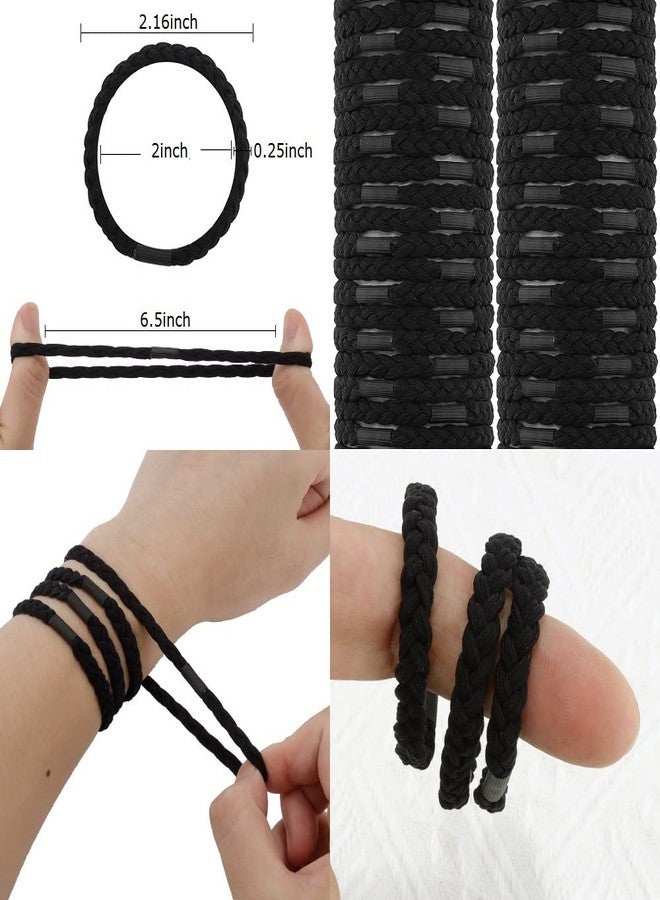 FASOTY 32 PCS Black Hair Ties for Men Guys Women Girls, FASOTY Hair Ties Bracelets Elastic Ponytail Holders Hair Bands Hair Accessories - Image 2