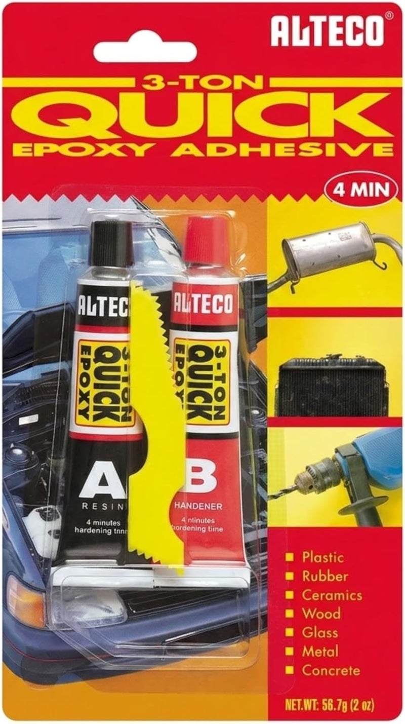 ALTECO Hasanat Essentials Alteco HE-3TQ Quick Epoxy Adhesive A+B - 3 Ton Strength, Fast Curing 4 Minutes, Multi-Surface Bond - Image 1