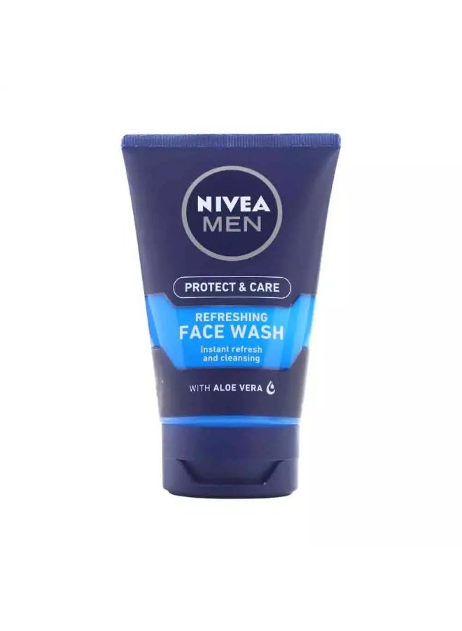 Nivea Men Protect and Care Refreshing Face Wash with Aloe Vera For Men- 100ml - Image 1