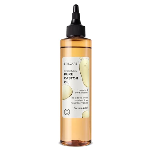 Brillare 100% Pure Cold-Pressed Castor Oil for Hair & Skin| Strengthens Hair Roots, Thickens Eyelashes & Moisturizes Skin - Image 1