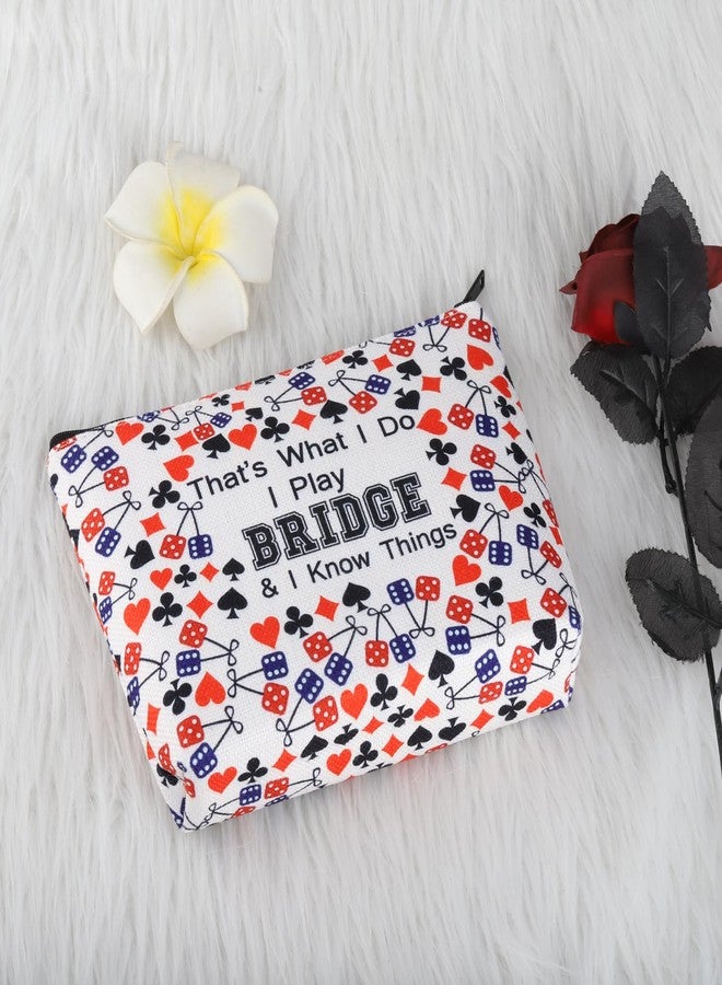 PXTIDY Lucky Bridge Casino Bag Gambler Bridge Players Gifts That What I Do I Play Bridge Gamble Travel Zipper Pouch Bridge Card Game Gift - Image 2