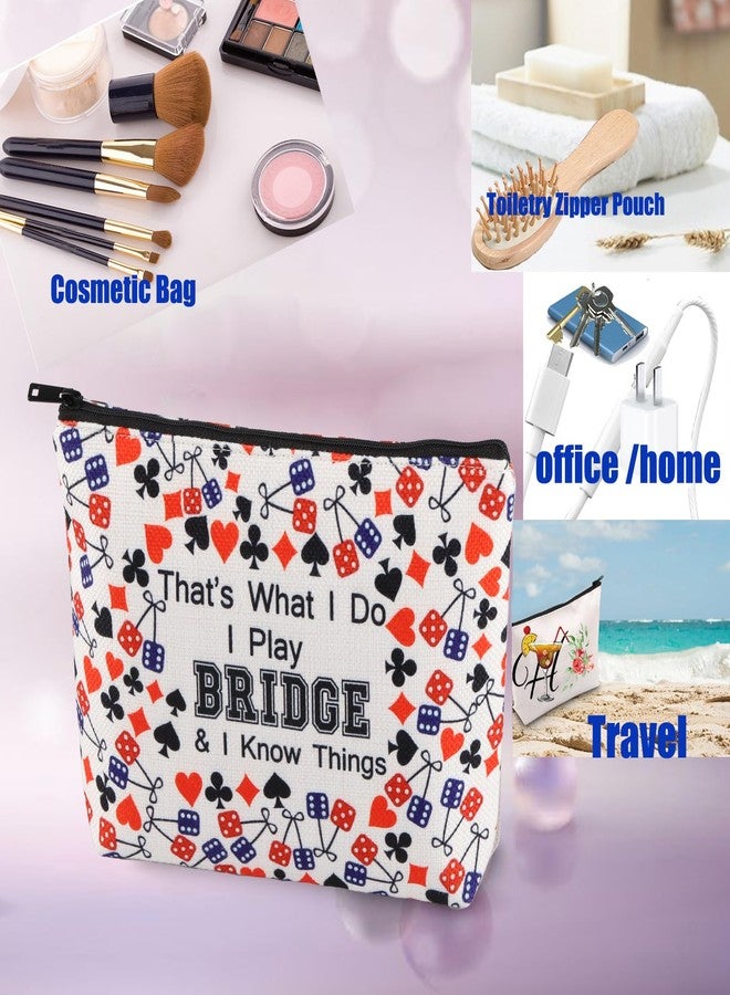 PXTIDY Lucky Bridge Casino Bag Gambler Bridge Players Gifts That What I Do I Play Bridge Gamble Travel Zipper Pouch Bridge Card Game Gift - Image 5