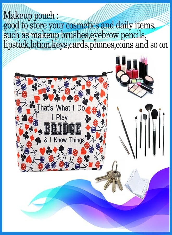 PXTIDY Lucky Bridge Casino Bag Gambler Bridge Players Gifts That What I Do I Play Bridge Gamble Travel Zipper Pouch Bridge Card Game Gift - Image 3
