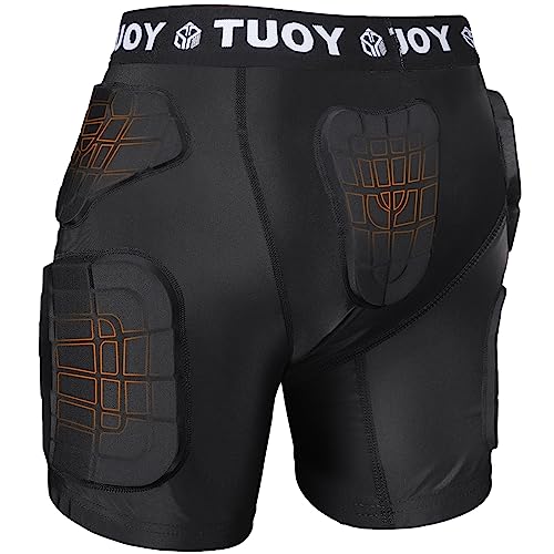 TUOYR Mens Padded Compression Short Football Girdle with Pads Youth Hip Thigh Butt Tailbone Protector Pants Adult Protective for Baseball Snowboard Skate Ski Kockey Cycling Baseball Rugby - Image 3