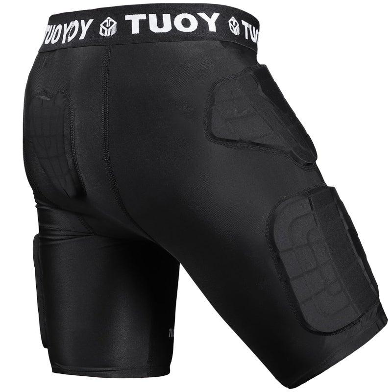 TUOYR Mens Padded Compression Short Football Girdle with Pads Youth Hip Thigh Butt Tailbone Protector Pants Adult Protective for Baseball Snowboard Skate Ski Kockey Cycling Baseball Rugby - Image 2