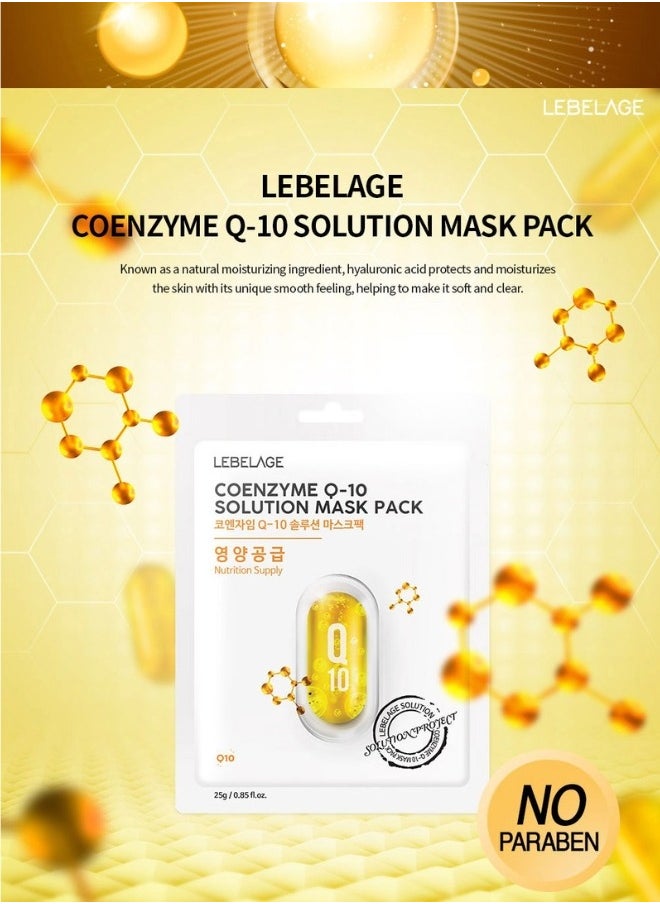 Lebelage LEBELAGE COENZYME Q-10 SOLUTION MASK PACK (PACK OF 10 INDIVIDUAL MASKS) | KOREAN MADE SKIN CARE  - Image 2
