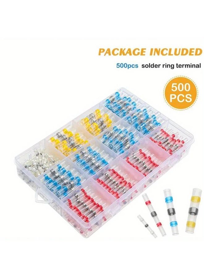 500 قطعة محطات توصيل سلكية بأنابيب حرارية متعددة الألوان مع أكمام لحام طقم توصيل عازل للكهرباء - Image 2