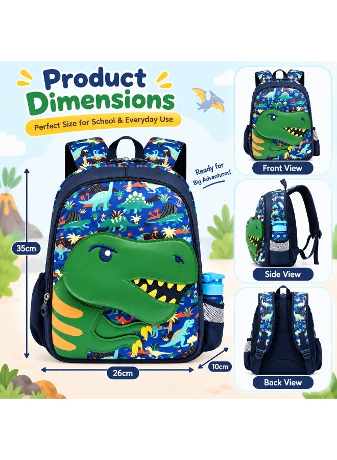 Kidzilla Kids 3D Dinosaur Backpack, Fashion Cartoon School Bag for Boys & Girls, 35x26x10cm Lightweight Bookbag - Image 5