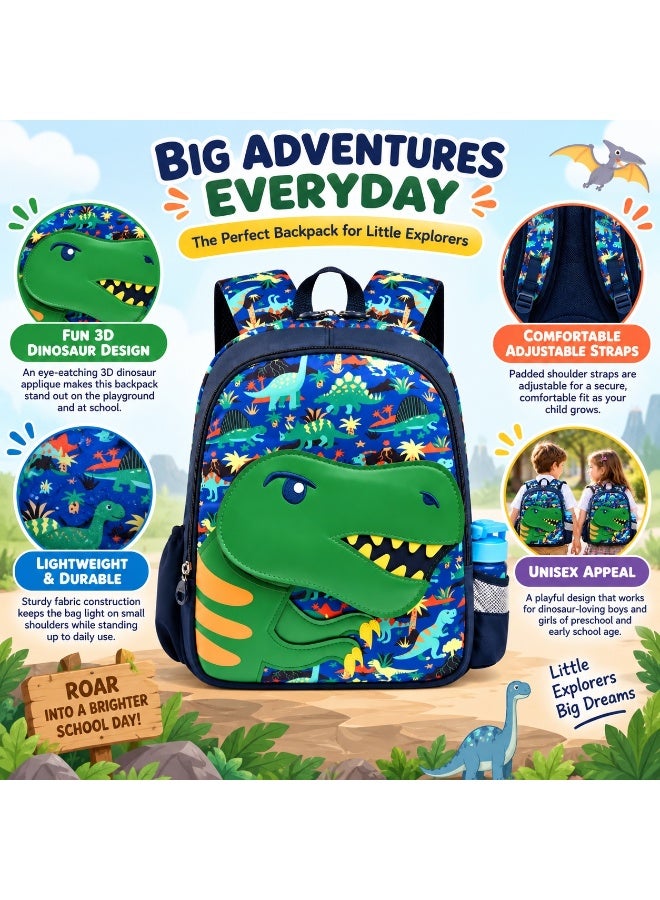 Kidzilla Kids 3D Dinosaur Backpack, Fashion Cartoon School Bag for Boys & Girls, 35x26x10cm Lightweight Bookbag - Image 3