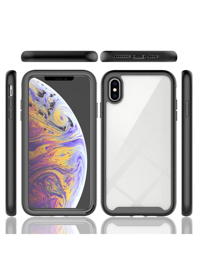 اس-توب جراب لهاتف iPhone XS Max Starry Sky بلون سادة مقاوم للصدمات من البولي كربونات + جراب TPU مع فيلم PET - Image 2