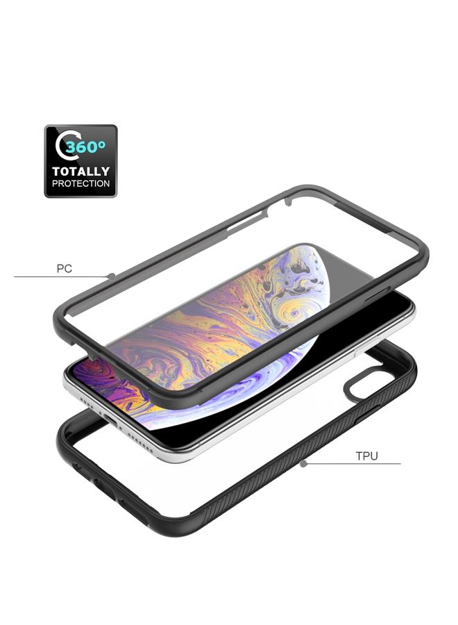 اس-توب جراب لهاتف iPhone XS Max Starry Sky بلون سادة مقاوم للصدمات من البولي كربونات + جراب TPU مع فيلم PET - Image 4