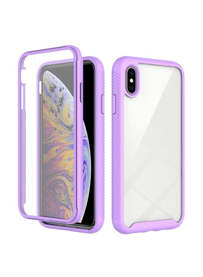 اس-توب جراب لهاتف iPhone XS Max Starry Sky بلون سادة مقاوم للصدمات من البولي كربونات + جراب TPU مع فيلم PET - Image 1