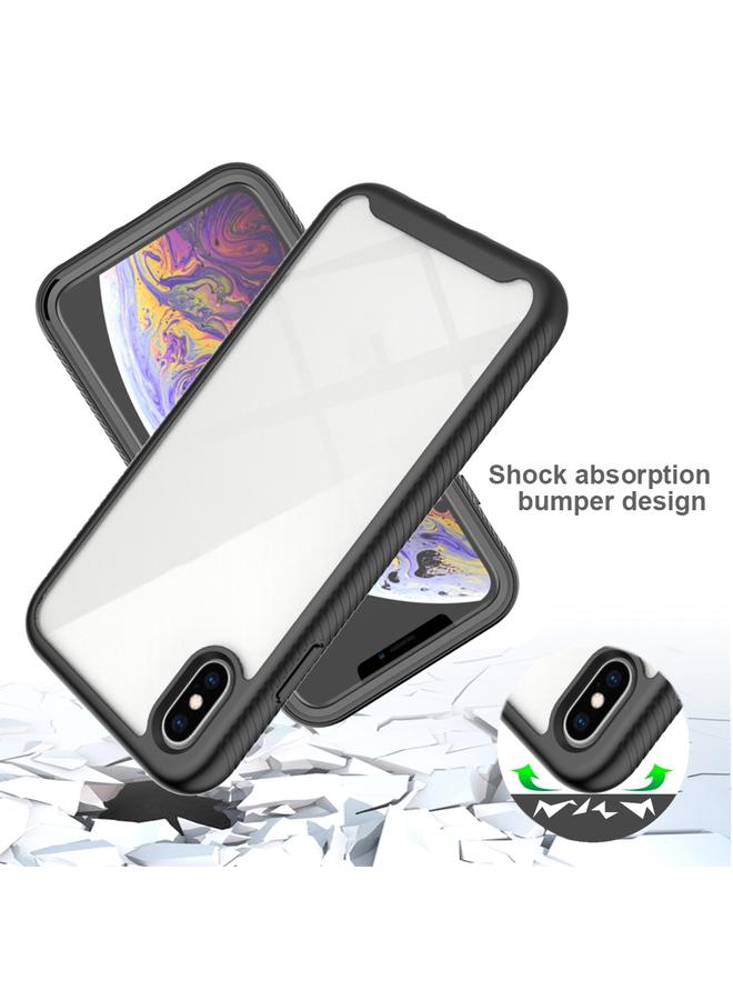 اس-توب جراب لهاتف iPhone XS Max Starry Sky بلون سادة مقاوم للصدمات من البولي كربونات + جراب TPU مع فيلم PET - Image 5