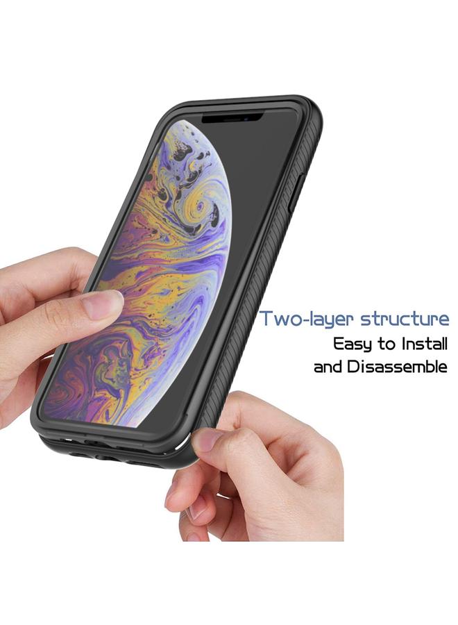 اس-توب جراب لهاتف iPhone XS Max Starry Sky بلون سادة مقاوم للصدمات من البولي كربونات + جراب TPU مع فيلم PET - Image 3