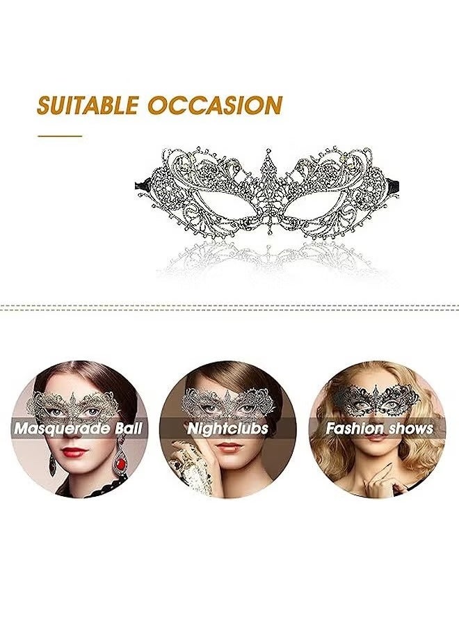 Generic - 3 Pcs Adult Masquerade Mask, Mysterious Fun Lace Masks, Women Man Lace Headpiece - Image 1