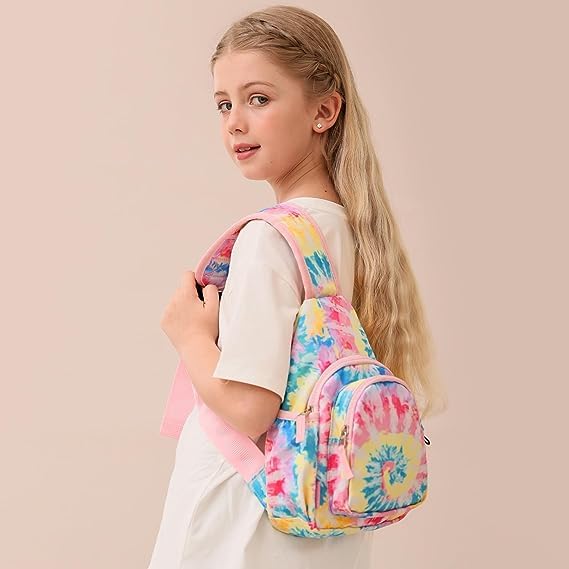 Choco Mocha Girls Sling Bags Kids Crossbody Bag for Girls Kids Sling Bags Ages 8-12 Girl Purse Christmas Purses Gifts, Tie Dye Purple - Image 3