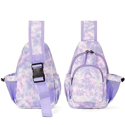 Choco Mocha Girls Sling Bags Kids Crossbody Bag for Girls Kids Sling Bags Ages 8-12 Girl Purse Christmas Purses Gifts, Tie Dye Purple - Image 5