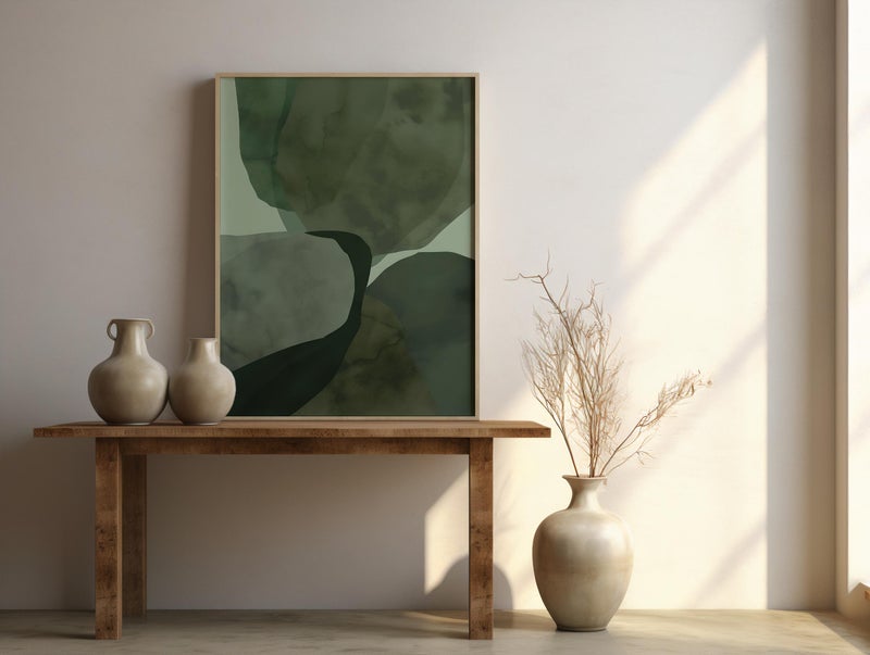 TNESSENTIAL Deep Green Organic Abstract Wall Art | Fine Art Poster - Image 2