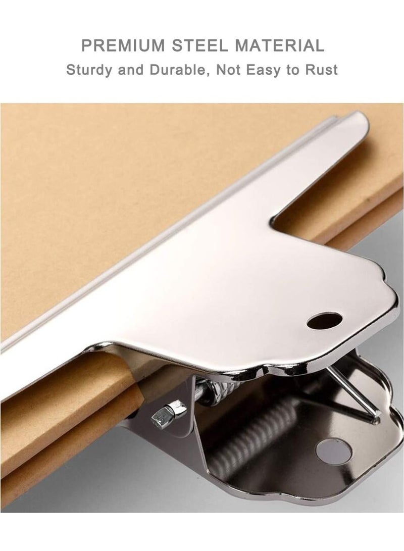 145 mm Large Stainless Steel Binder Clips, Metal File Money Clips Clamps for Paper Food Bags Home Office School Supplies (Silver) - Image 3