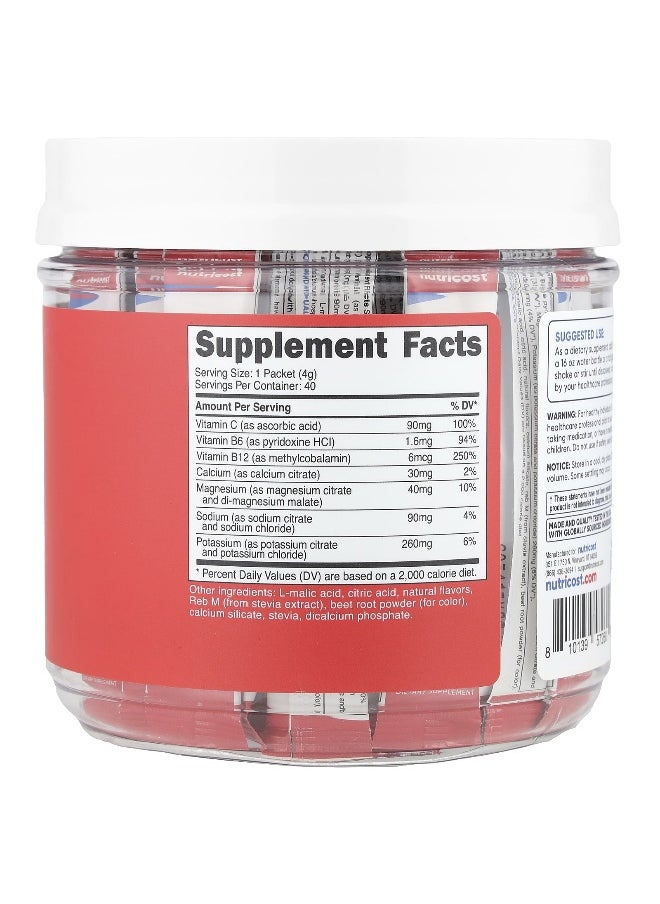 Nutricost - Nutricost, Electrolytes, Advanced Hydration Complex, Fruit Punch, 40 Stick Packs, 0.14 oz (4 g) Each - Image 1