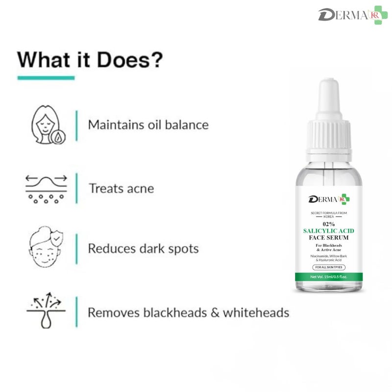 DERMAKR DERMA KR 2 Scilicylic acid Face Serum for blackheads Active Acne 30Ml - Image 3