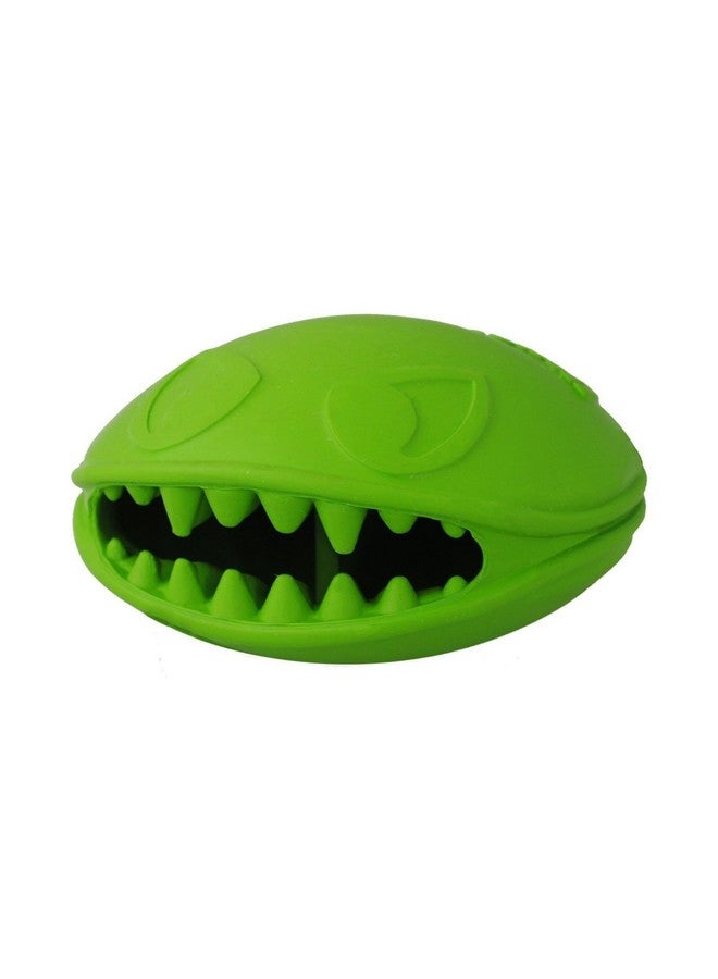 Jolly Pets Monster Mouth Oval Dog Toy/Treat Holder, 4 Inches, Green