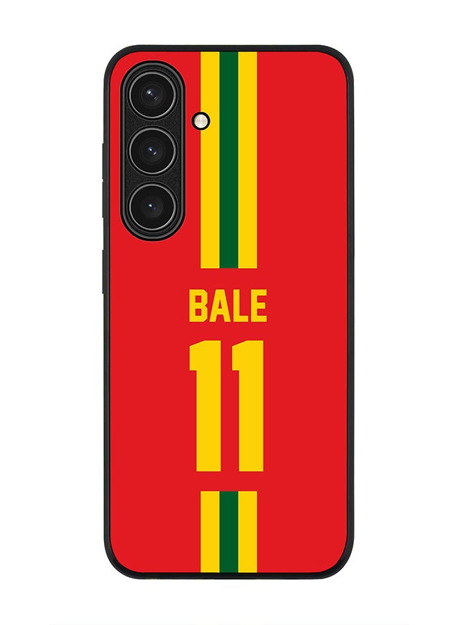 Stylizedd Rugged Black edge case for Samsung Galaxy S24 FE, Slim fit Soft Case Flexible Anti Drop TPU Gel Thin Cover - Football Team - Wales, Player Name - Bale - Image 1