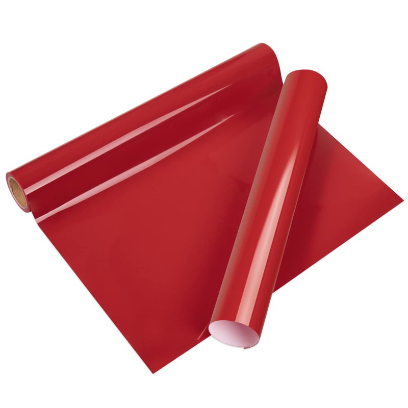 VINYL FROG Heat Transfer Vinyl Roll HTV Vinyl  12 x5ft Red Iron on Vinyl for TShirts Heat Press Vinyl for DIY Craft Designs Red