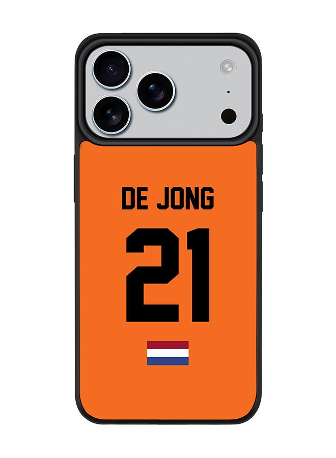 Stylizedd iPhone 17 Pro Max Case, [Compatible with MagSafe] Slim Magnetic cover Phone Case iPhone 17 Pro Max -Football - Netherlands - De Jong - Image 1