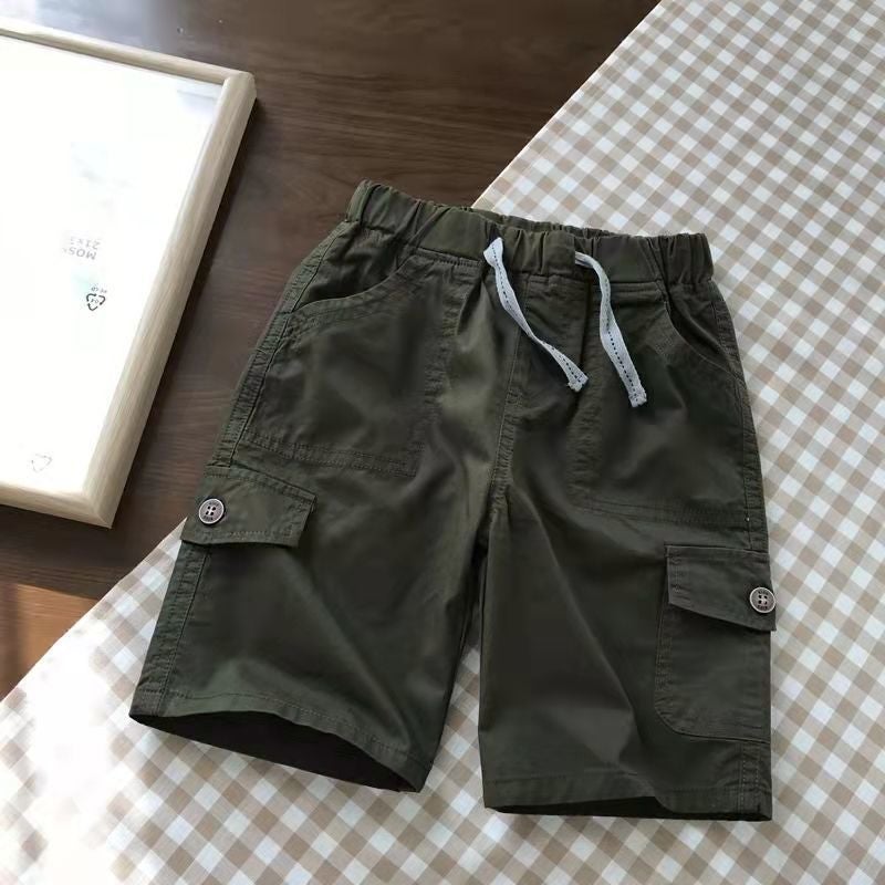 25 New Casual Shorts Summer Thin, Practical And Easiest For Match Medium And Large Children'S Cotton Children'S Quarter Pants Woven Cotton Trendy Pants - Image 5