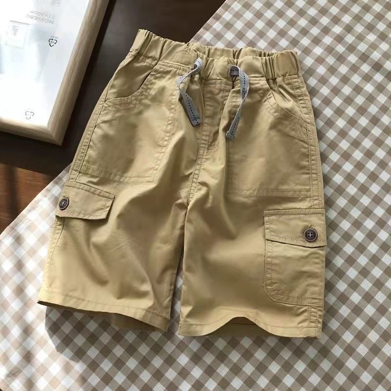 25 New Casual Shorts Summer Thin, Practical And Easiest For Match Medium And Large Children'S Cotton Children'S Quarter Pants Woven Cotton Trendy Pants - Image 4
