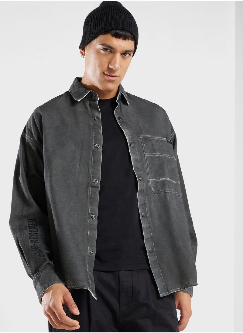 izzue - Spray Canvas Worker Shirt - Image 1