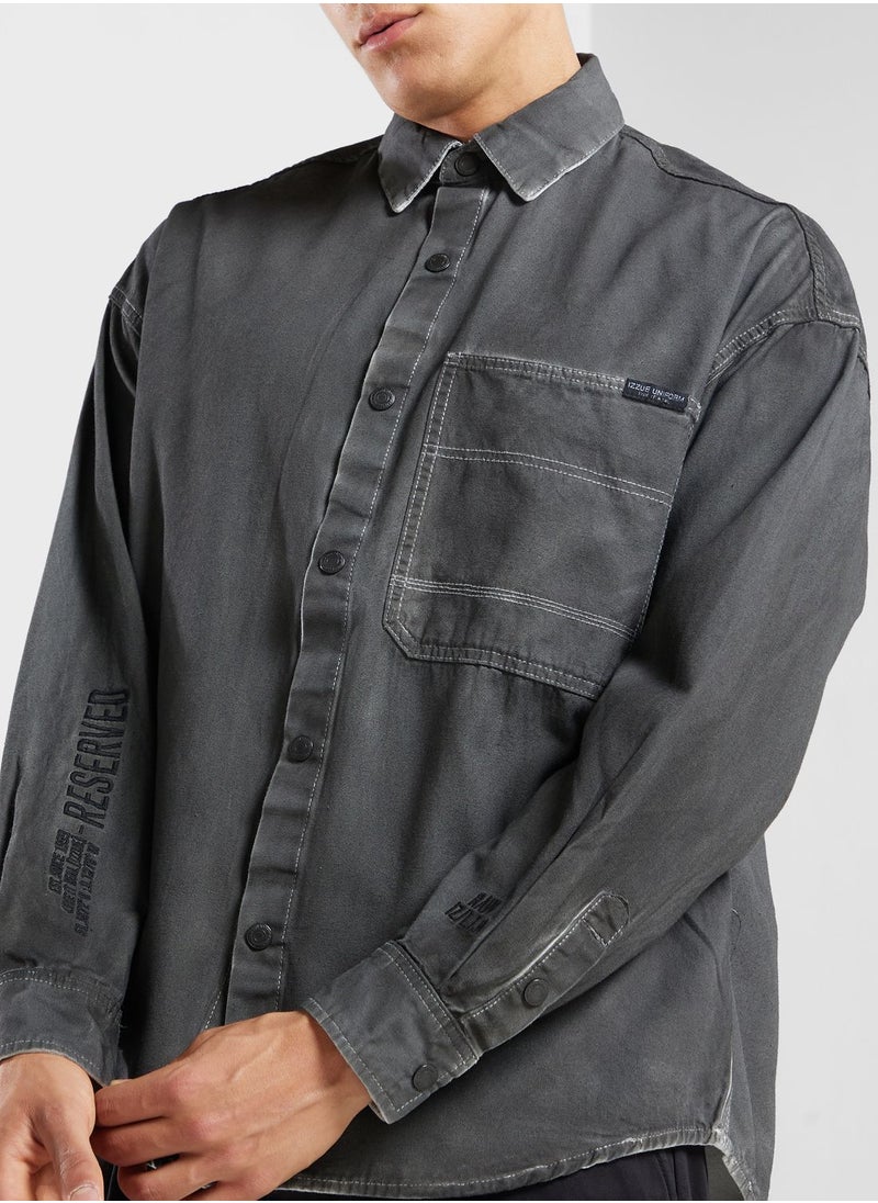 izzue - Spray Canvas Worker Shirt - Image 1