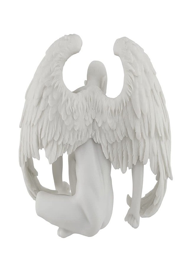 Veronese Design Nude Winged Grieving Male Angel White Marble Finish Resin Statue 7.5 Inches Long - Image 4