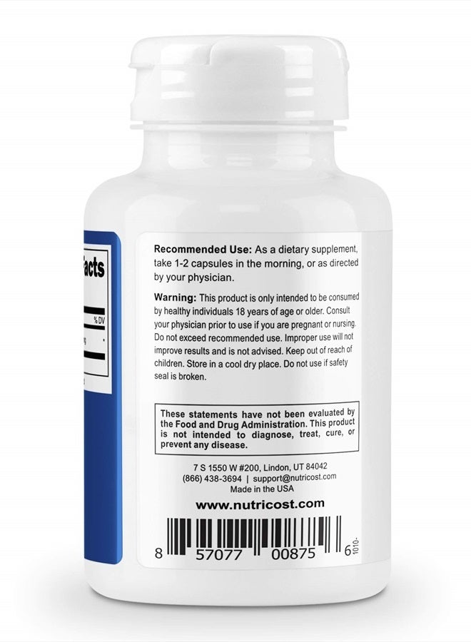 Nutricost سي دي بي كولين (سيتكولين) 300 ملغ، 120 كبسولة نباتية - خالية من الكائنات المعدلة وراثيًا، صديقة للنباتيين، خالية من الجلوتين - Image 5