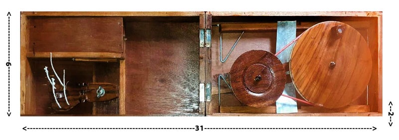 Aks Creations Portable Handmade Wooden Box/Bag Charkha Spinning Wheel Artistic Craftsmanship for Threadmaking Enthusiasts and Gandhians - Image 2