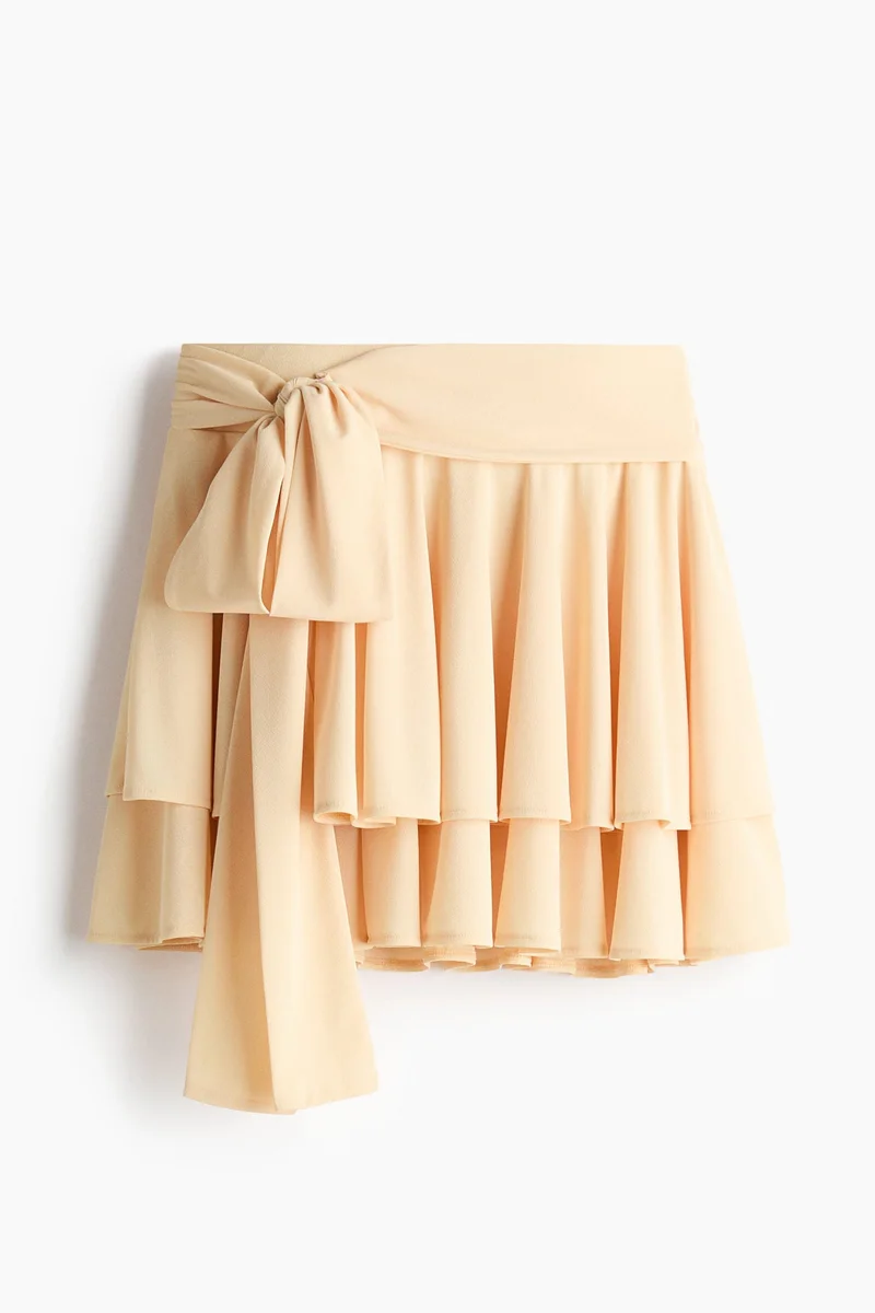 H&M Tiered tie-belt skirt