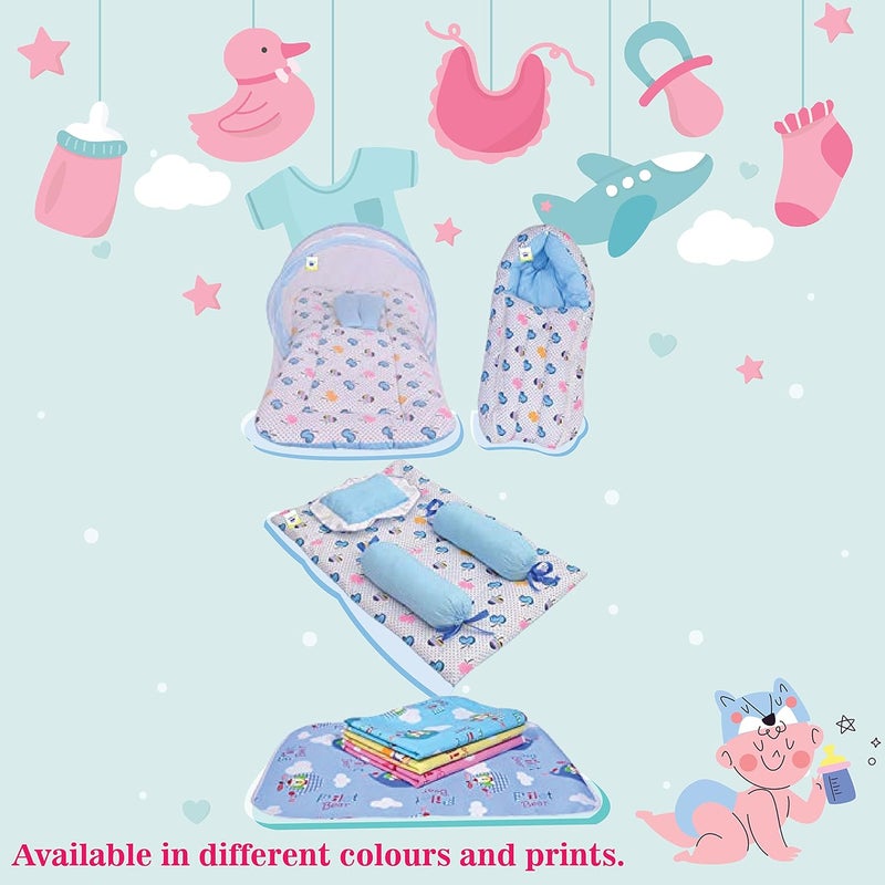 Toddylon Baby Bedding Set New Born Baby Bed Sleeping Mattress Mosquito Net Carry Bag Nest Bed Sheets Essentials Combo 06 Months 4PCS Set - Image 4