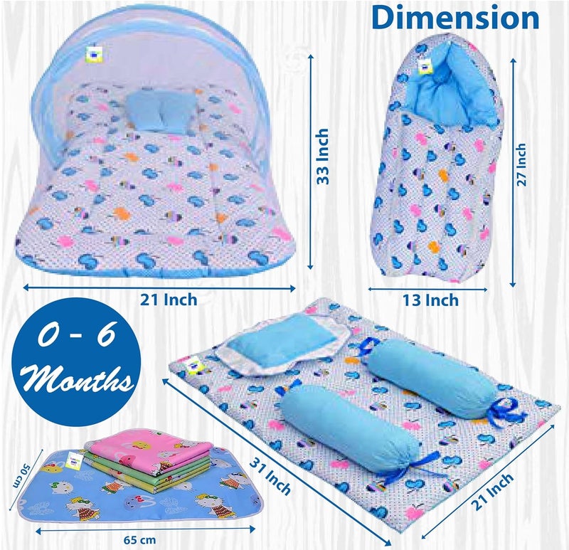 Toddylon Baby Bedding Set New Born Baby Bed Sleeping Mattress Mosquito Net Carry Bag Nest Bed Sheets Essentials Combo 06 Months 4PCS Set - Image 2