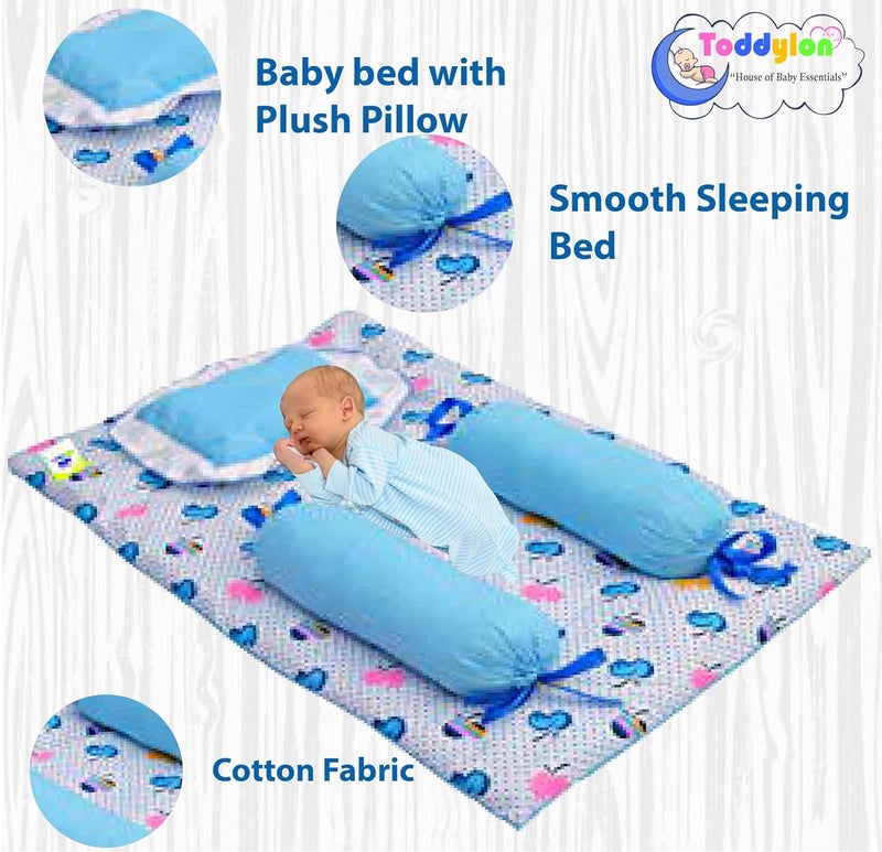 Toddylon Baby Bedding Set New Born Baby Bed Sleeping Mattress Mosquito Net Carry Bag Nest Bed Sheets Essentials Combo 06 Months 4PCS Set - Image 3