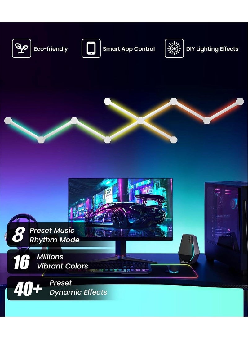 AILife 9 Pcs RGB WiFi Gaming Light with Smart Music Sync, 40+ Dynamic Scenes, Works with Google Assistant, LED Strip Light for Living Room, Bedroom, Home Cinema, Game Room, Party - Image 5