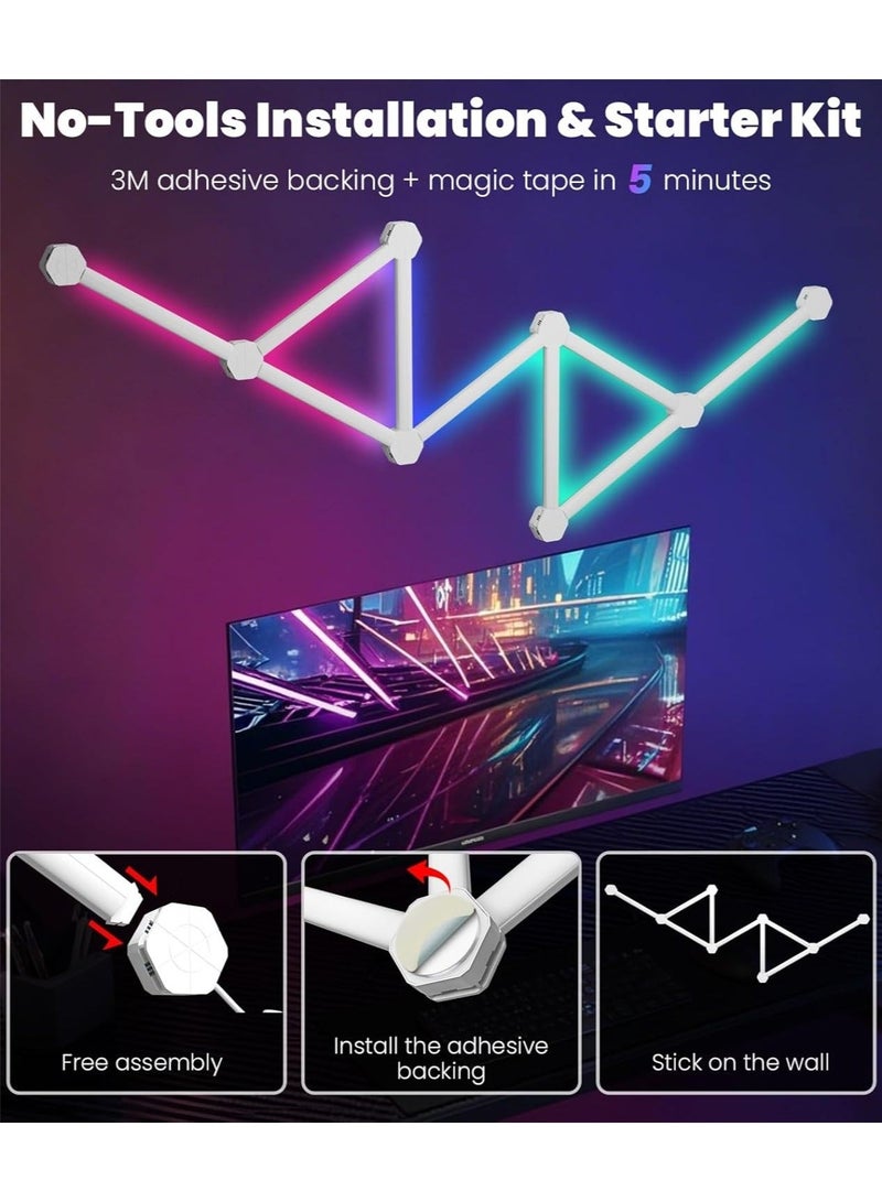 AILife 9 Pcs RGB WiFi Gaming Light with Smart Music Sync, 40+ Dynamic Scenes, Works with Google Assistant, LED Strip Light for Living Room, Bedroom, Home Cinema, Game Room, Party - Image 3