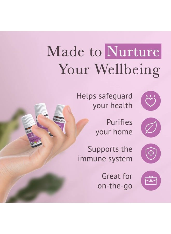 PRANAROM S.O.S. Wellness Essential Oil Kit (3-Pack of 5ml) - Good Samaritan, Immunity Boost, and Sinus Formula - 100% Pure Essential Oil | USDA and ECOCERT Certified Organic - Image 5