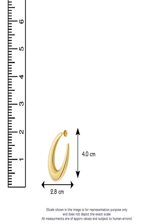 Okos Women Fashion Jewellery Gold Plated Light Weight Classy Hollow Trendy Hoop Earrings for Girls and Women ER1000153OVL - Image 5