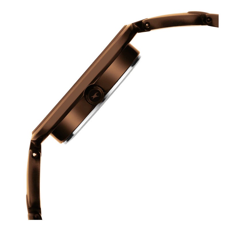 fastrack ساعة أنالوج للنساء بقرص بني وسوار معدني أنيق وعصري 6237QM01 - Image 4