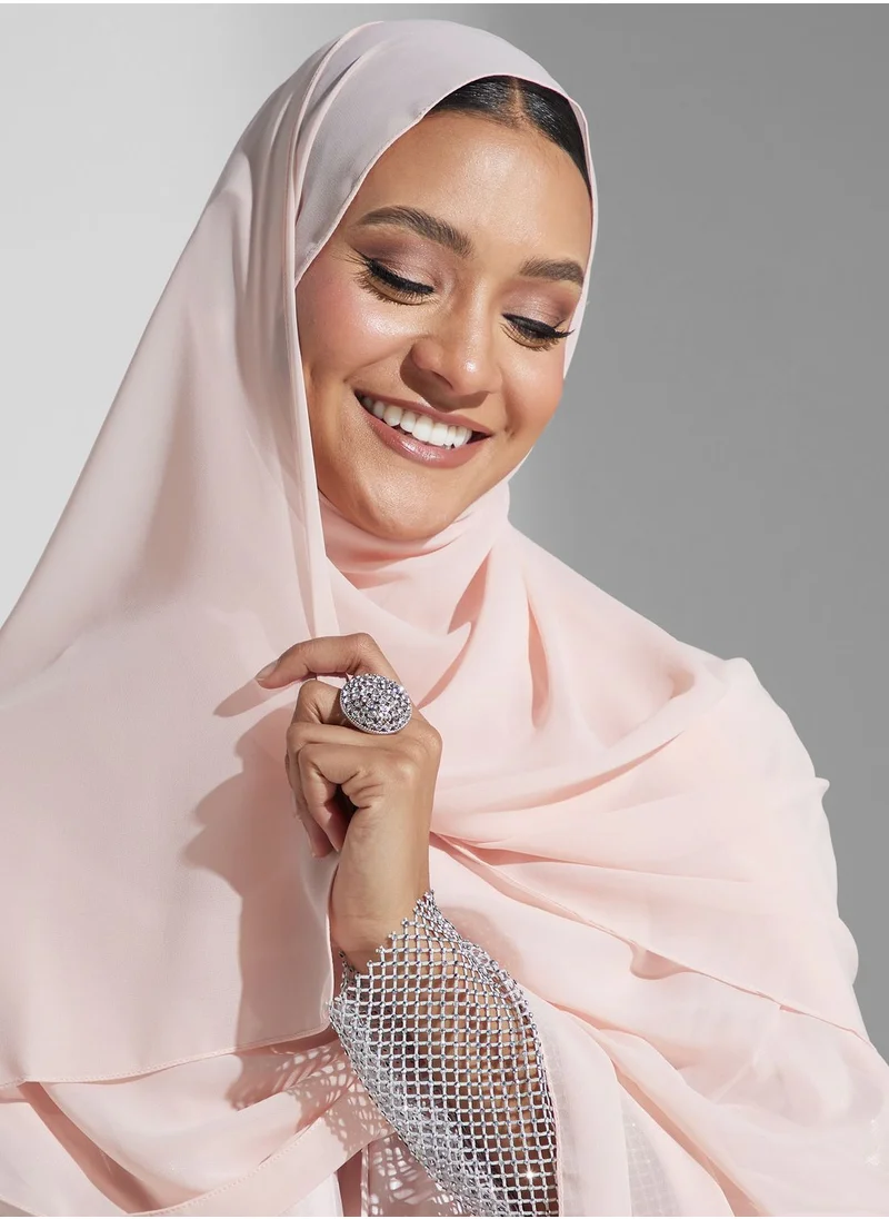 Khizana Abaya With Shimmer Sleeve Detail