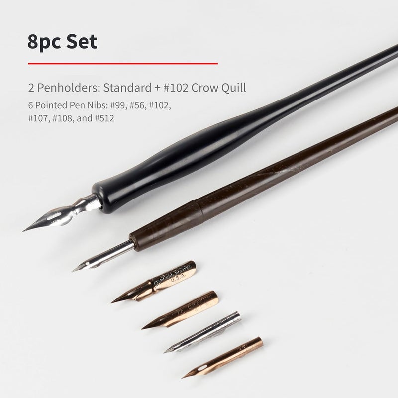 Speedball Sketching Pen Set with Penholders and Pens - 8 Piece Set - Image 3