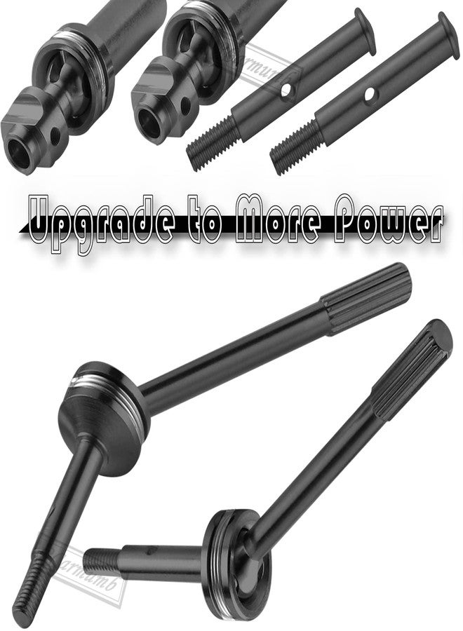 Rcarmumb CVD Shock Absorbers Upgrade Parts for 1/10 Slash 2WD,Stampede 2WD,Rustler 2WD,Hoss 2WD,Front Rear 4PCS Steel #45 DriveShaft Axles w/Hex,Alloy Alumium Big Bore Shocks,Black & Navy Blue - Image 4