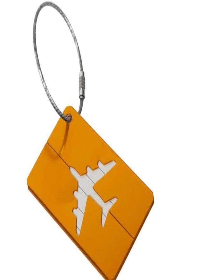 Aircraft Shaped Long Yellow Metal Bag tag for Pilots, Crew and Travellers by pilot18