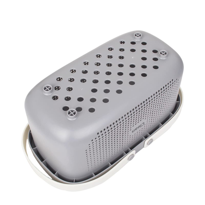 JiatuA Shower Caddy Baskets Plastic Storage Baskets Bins with Silicone Handles  Cleaning Supplies Organizer for Bathroom  Kitchen  Closet  Bedroom  Small Grey - Image 3